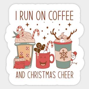 Turn on Coffee and Christmas Cheer T-shirt Sticker